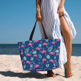thumbnail image 2 of Beach Bag For Women, Plants And Flamingos Beach Tote Bag Swim Pool Bag Large Tote With Pockets For Workout., 2 of 2