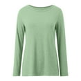 thumbnail image 4 of Fiaer,Womens Going out Long Sleeve Tops,Crew Neck Plus Size Loose Fit Tshirts for Women,Women's Casual Trendy Basic T Shirts GN2 S, 4 of 6