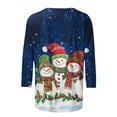 thumbnail image 4 of Ailaofu Womens Christmas Tops 2025 Fashion Xmas Tree Snowflake Snowman Print Shirts Casual 3/4 Sleeve Crew Neck Tunic Blouses, 4 of 5