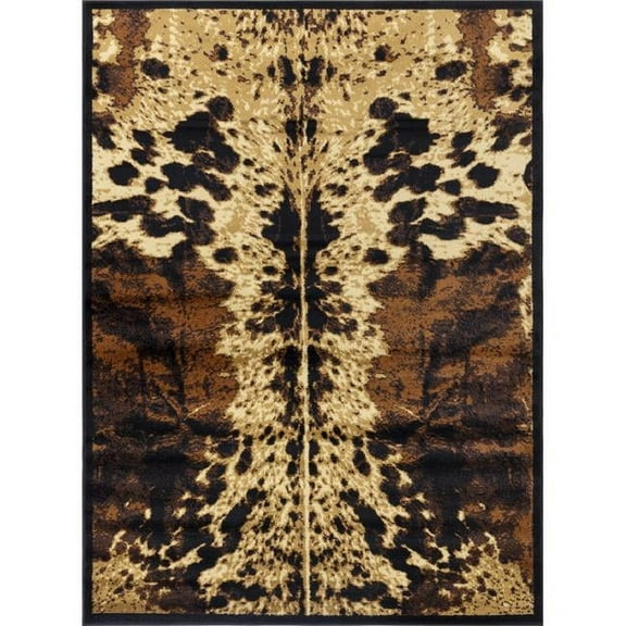 Conrad Trading  7 ft. 10 in. x 10 ft. 3 in. Yellowstone Cowhide Machine Made Rectangle Rug, Black