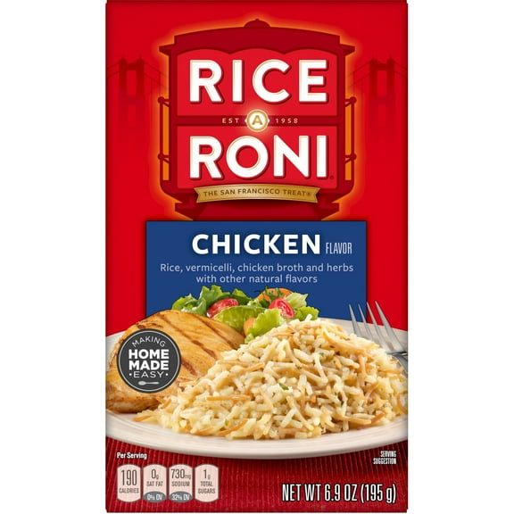 Rice-A-Roni Chicken Broth and Herbs Flavor Rice & Vermicelli Packaged Meal, Shelf-Stable 6.9 oz Box (Pack of 6)