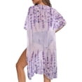 thumbnail image 5 of Xoenoiee Purple Lavender Print Kimonos for Women Casual Swimsuit Coverup Lightweight Boho Kimono Cardigans Open Front Cover Ups for Summer, 5 of 7