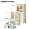 thumbnail image 2 of 25.59" Wide Folding Wardrobe, 25.59"×15.75"×57.09", Magnetic Door, Plastic Cabinet with Wheels, 2 of 9