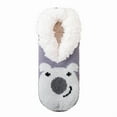 thumbnail image 2 of workcargo Gray Polar Bear Slipper Socks for Women & Youth - Warm Fuzzy Fleece Collar Indoor Sock Slippers, Soft Polyester Cozy Home Lounge Shoes,Size Free Size, 2 of 2