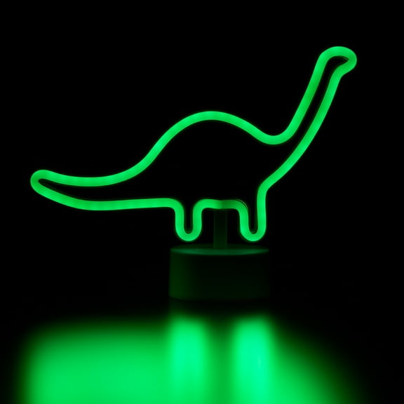 Northlight LED Brontosaurus Dinosaur Neon Table Light - 11" - Green