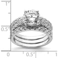 thumbnail image 3 of Sterling Silver Rhodium-Plated 8mm Cz Ring & 2 Band Set (Size 8) Made In Thailand qr6934-8, 3 of 5