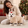 thumbnail image 5 of Dog Christmas Outfit Reindeer Hooded Onesie Soft Warm for Small Dogs Winter Holiday Pet Apparel, 5 of 5