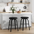 thumbnail image 4 of Swivel  Stools Set of  Counter Height Backless  Stools  Fabric  Seat  Sturdy Curved Wood Legs  Mid-Century Modern Island Stools for Kitchen   Dining Room, 4 of 5