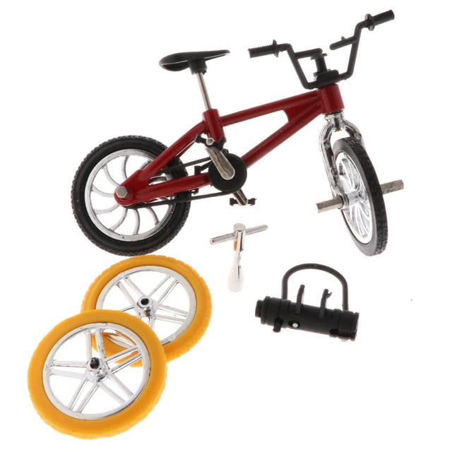 Vélos BMX en Alliage Jouet avec 2x Pneus de Rechange Modèles Moulés sous Pression Rouge