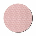 thumbnail image 1 of Floral Mouse Pad for Computers, Abstract Design Flowers Monochrome Pattern Feminine Delicate Image, Round Non-Slip Thick Rubber Modern Gaming Mousepad, 8" Round, Pastel Pink and White, by Ambesonne, 1 of 2