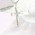 thumbnail image 3 of Huepoe Men Necklace Shiny Rhinestones Cross Pendant Bamboo Chain Necklace Smooth Appearance Necklace Jewelry Gift, 3 of 7