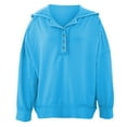 thumbnail image 2 of Gibobby Sudadera mujer con cierre, Sudaderas con capucha tipo gofre para mujer, color soild, casual, de manga larga, ligeras, con bolsillo(Azul,CH), 2 of 5