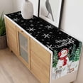 thumbnail image 4 of Black Christmas Table Runner 120 Inches Long Farmhouse Dress Scarves, Snowman Xmas Pine Trees Elk Snowflake Dining Tablerunner for Coffee Table/Kitchen Island/Party Décor, 13" x 120", 4 of 8