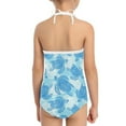 thumbnail image 5 of FOR U DESIGNS Sea Turtle Girls Halter Swimsuit Size 7-8T Quick Dry One Piece Beach Swimwear with Adjustable Strap Teens Kids Blue Sleeveless Bodysuit, 5 of 6