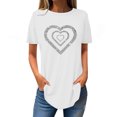 thumbnail image 2 of FAIWAD Tuniques à Manches Courtes pour Femmes, Col Rond, Blouses Amples, T-shirts Graphiques avec Cœur Mignon, 2 of 4