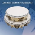 thumbnail image 4 of HLONK Tambourin en Métal Blanc Réglable 8/10 Pouces Double Rangée Jingles Instrument de Musique à Main pour Performances et Pratique, 4 of 6