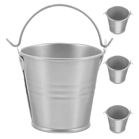 4pcs Tinplate Buckets for Party Favors Tin Buckets with Handles Decorative Metal for Outdoor Plants Flower Arrangement Pails Balcony Metal Buckets