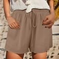 thumbnail image 3 of Vedolay Womens Shorts Women's Tie Bow Floral Print Summer Beach Elastic Shorts,Brown M, 3 of 4