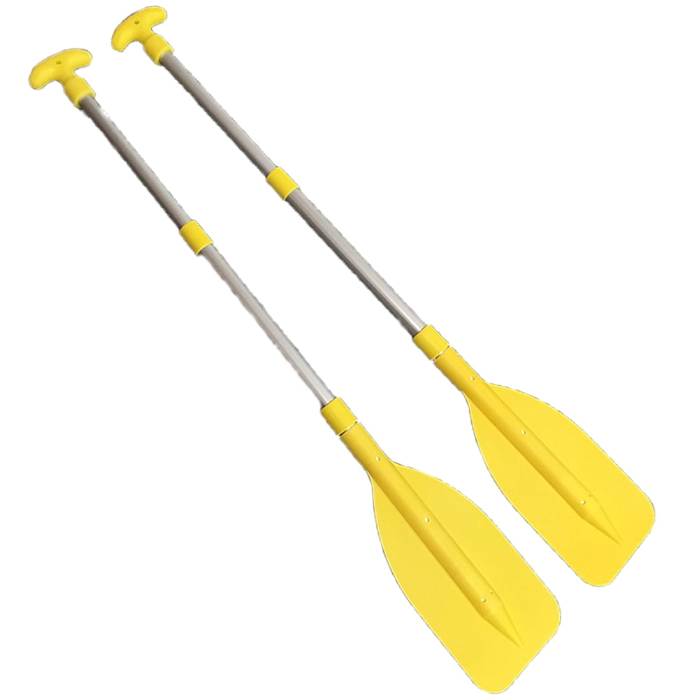 Pactrade Marine Kayak Canoe Raft Jet Ski Yellow Telescopic Plastic Aluminum Oar Paddle Set of 2