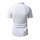 thumbnail image 4 of Blusa y camisa de manga corta con cuello vuelto para hombre, estilo informal de negocios, color liso, con solapa y botones, a la moda, de manga corta, 4 of 4