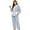 Light Blue+White, variant on U2SKIIN Women's Fleece Pajama Set, Soft Plush Jacquard Sleepwear Cozy Lounge Pjs set,(Beige+Dark Brown,L)