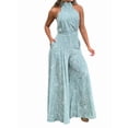 thumbnail image 1 of Combinaisons Habillées pour Femmes Soirée Invitée de Mariage Grande Taille Sans Manches Combinaisons Pantalon Grand Long Bleu G, 1 of 6