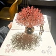 thumbnail image 3 of Handmade Cherry Blossom Card Pop Up 3D Flower Romantic Love Letter Greeting Anniversary Wedding Valentine Birthday Gift Card Blank Stationery Paper for Her Him Husband Wife, 3 of 3