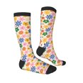 thumbnail image 3 of Vsdgher Groovy Daisy Flowers Print Thigh High Socks Extra Long Stretchy Sock Women Over Knee High Opaque Stocking Daily Wear, 3 of 5
