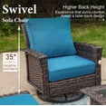 thumbnail image 4 of 7-Seat Outdoor Conversation Set with 56" Gas Fire Pit Table (50,000 BTU), Wicker Sectional Patio Furniture Set with Swivels Chairs, Peacock blue, 4 of 14