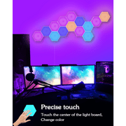 Hexagon Lights, RGB LED Wall Lights with Remote, Smart DIY Touch Sensitive for Game Room Decor, Party (6-Pack)