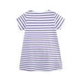 thumbnail image 5 of Emy Dola Little Girl's Summer Dresses Cotton Short Sleeve A-Line Striped Jersey Dress With Cute 3D Cat Pocket Toddler Midi Casual Sundress, 5 of 8