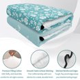 thumbnail image 4 of King Quilt Set 96''x106'', Weeping Flowers Lightweight Bedspread Coverlet Set with 2 Pillow Shams, Teal Ombre Spring Floral Botanical Art Breathable All Season Quilt Bedding for Bedroom/Guest Room, 4 of 9