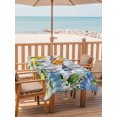 thumbnail image 2 of Outdoor Tablecloth with Umbrella Hole for Patio/Picnic/Party/Camping, Summer Lemon Waterproof Table Cloth Rectangle Table Cover Washable, Coastal Starfish Shells Pastoral Floral Blue Plaid (54"x 80"), 2 of 8