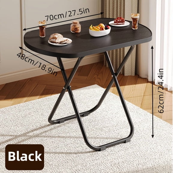 Folding Stable Tray Table - No assembly required, made of hardwood and MDF, portable TV tray suitable for beds, sofas, and living rooms - space-saving indoor and outdoor use, decorative tray, X-shape