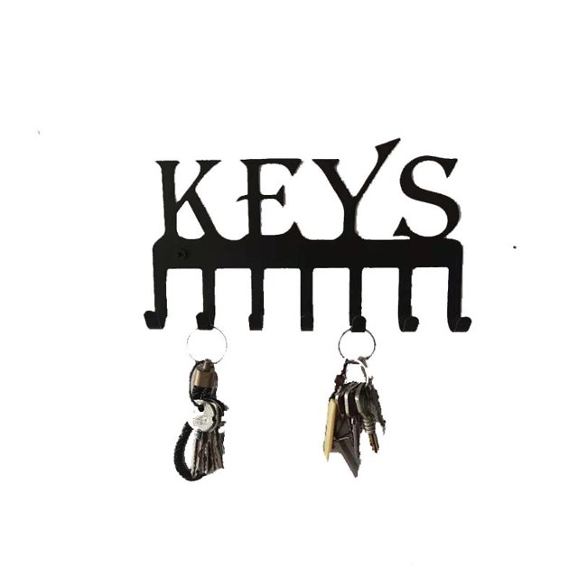 Llavero para llaves decorativas de pared, estante para llaves con 7 ganchos, colgadores de llaves modernos para decoración de pared, decoración de habitación (negro) Xemadio HMHZ691