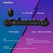 AVKANS Super PTZ Camera Joystick Controller, IP NDI PTZ Camera Controller Keyboard with 4D Joystick for Worship Church Live Streaming, PoE Enable