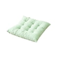 thumbnail image 2 of Thick Striped Corduroy Square Seat Cushion with Fixed Ties 38x38cm Office Dining Window Futon Chair Pad,Green, 2 of 6