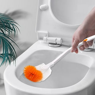 Dependable Industries Toilet Bowl Brush with Rim Cleaner and Holder Set  Toilet Bowl Cleaning System with Scrubbing Wand, Under Rim Lip Brush and