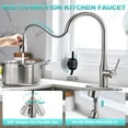 thumbnail image 5 of Sunrinx Touchless Kitchen Faucet with Pull Down Sprayer, Brushed Nickel Stainless Steel Faucet, High Arc Single Handle, 3 Spray Modes, 5 of 12