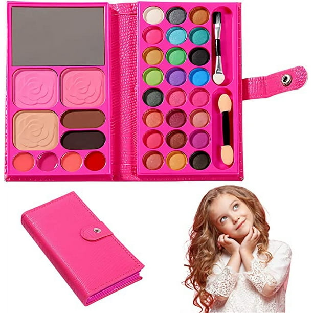 Juguete de maquillaje infantil lavable para niñas, paleta de maquillaje, juguete de maquillaje infantil para niñas, set de maquillaje lavable para niños, regalo para niña de 3 años