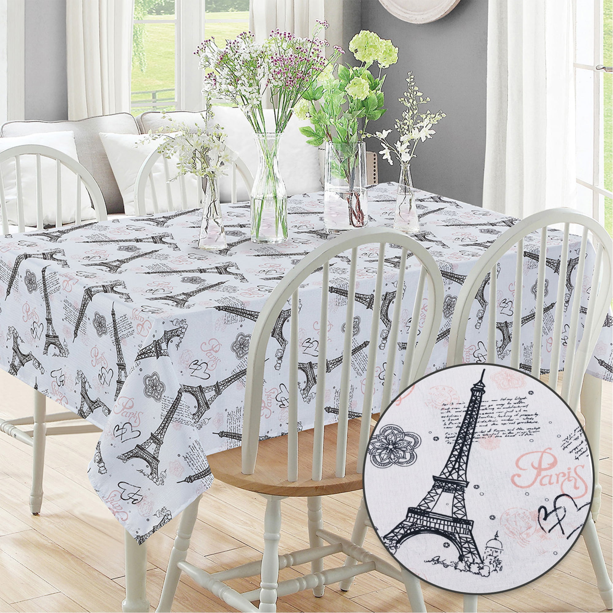 Tablecloth Cooking Anti Stain Wax PVC Hearts Shabby Chic Table Pad on size 