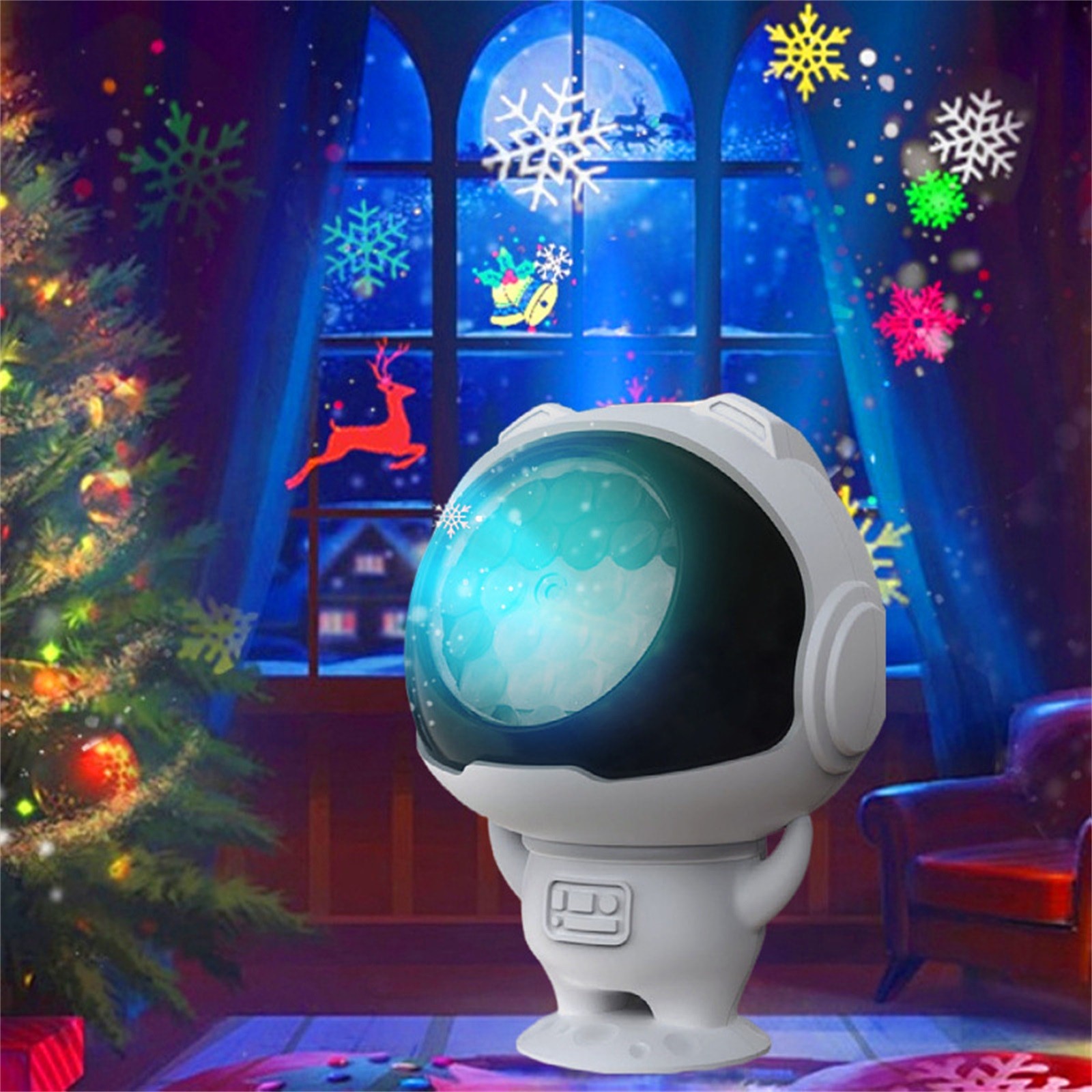 Projector Lights Indoor/Outdoor Led Lights Projector For Decorations Holiday Projector For Party 2024 Upgrade Indoor For Home， Gi Man Lamp Color Lights Space Lamps for Kids Elephant Baby Night Light