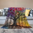 thumbnail image 2 of JEUXUS Rainbow Tree Flannel Throw Blanket for All Seasons Excellent Hand Feel Blanket 50x60in, 2 of 6