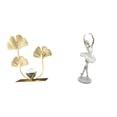 thumbnail image 1 of Estatua de figurita,Estatuas de hojas y flores de metal,esculturas decorativas,Inicio Arte Figuras Estante Mesa Gabinete Figurilla,Figura de escritorio,Estatua de bailarina,adorno de, 1 of 8