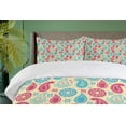 thumbnail image 4 of Ambesonne Paisley Duvet Cover Sets, Traditional Leafy Motifs, 2-King, Turquoise Pink Cream, 4 of 7