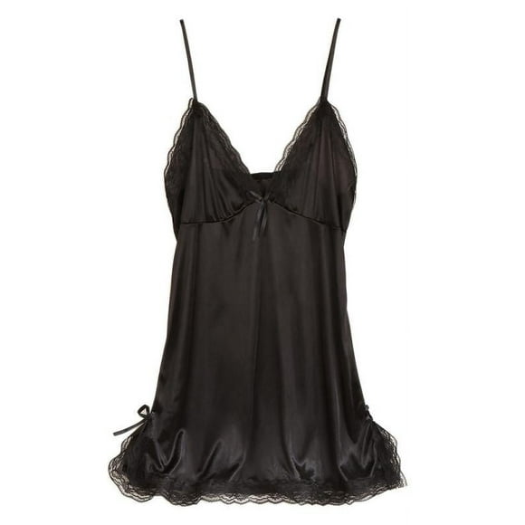Daboom Womens Sleepwear, Sexy Lace edge Nightdress Silk Thin Shoulder Strap Pajamas