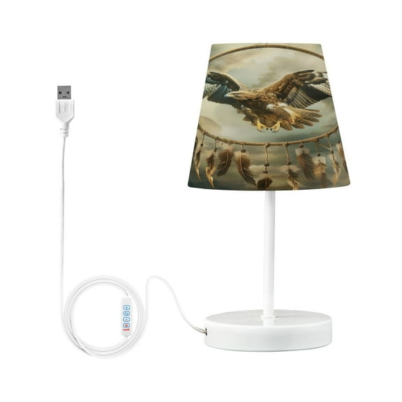 LED Desk Lamp Eagle Clouds Feather Table Nightstand Lamps with 3 Color Temperatures for Home Bedroom Living Room Decor 6x11