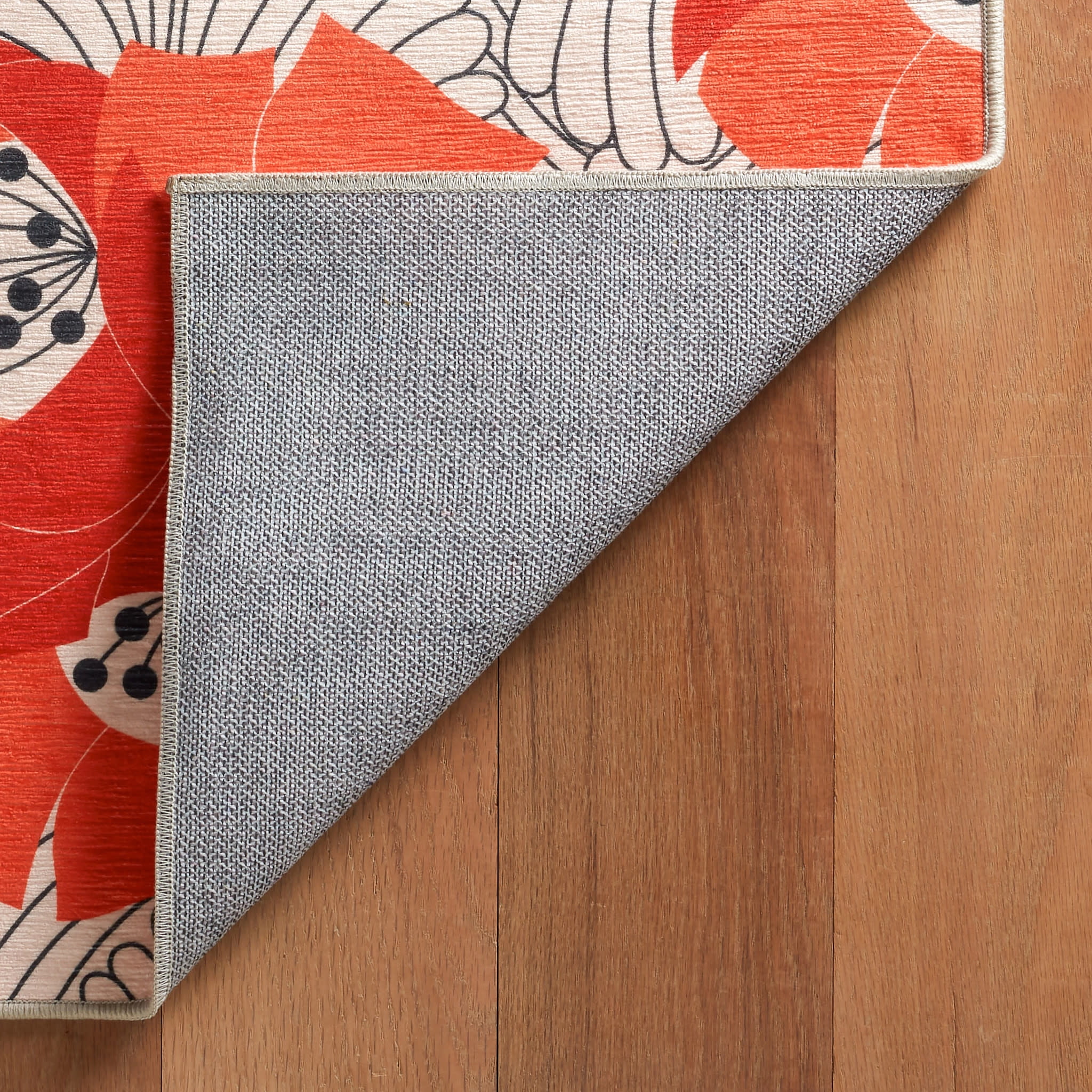 Dash & Albert Japanese Poppy Machine Washable Rug, 3' x 5', Multi