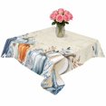 thumbnail image 2 of Blue Pumpkins Fall Table Cloth Waterproof Tablecloths, Thanksgiving Leaves Farmhouse Tablecloth Dining Table Cover for Kitchen Party Tabletop Outdoor, Square Tablecloth 54x54 Inch, 2 of 9