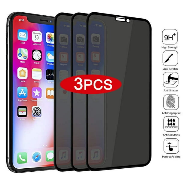Protector de pantalla privado de vidrio templado antiespía con borde negro de 3 uds para iPhone 14 13 12 11 Pro MAX X XS Max XR 7 8 Plus Tan Jianjun unisex